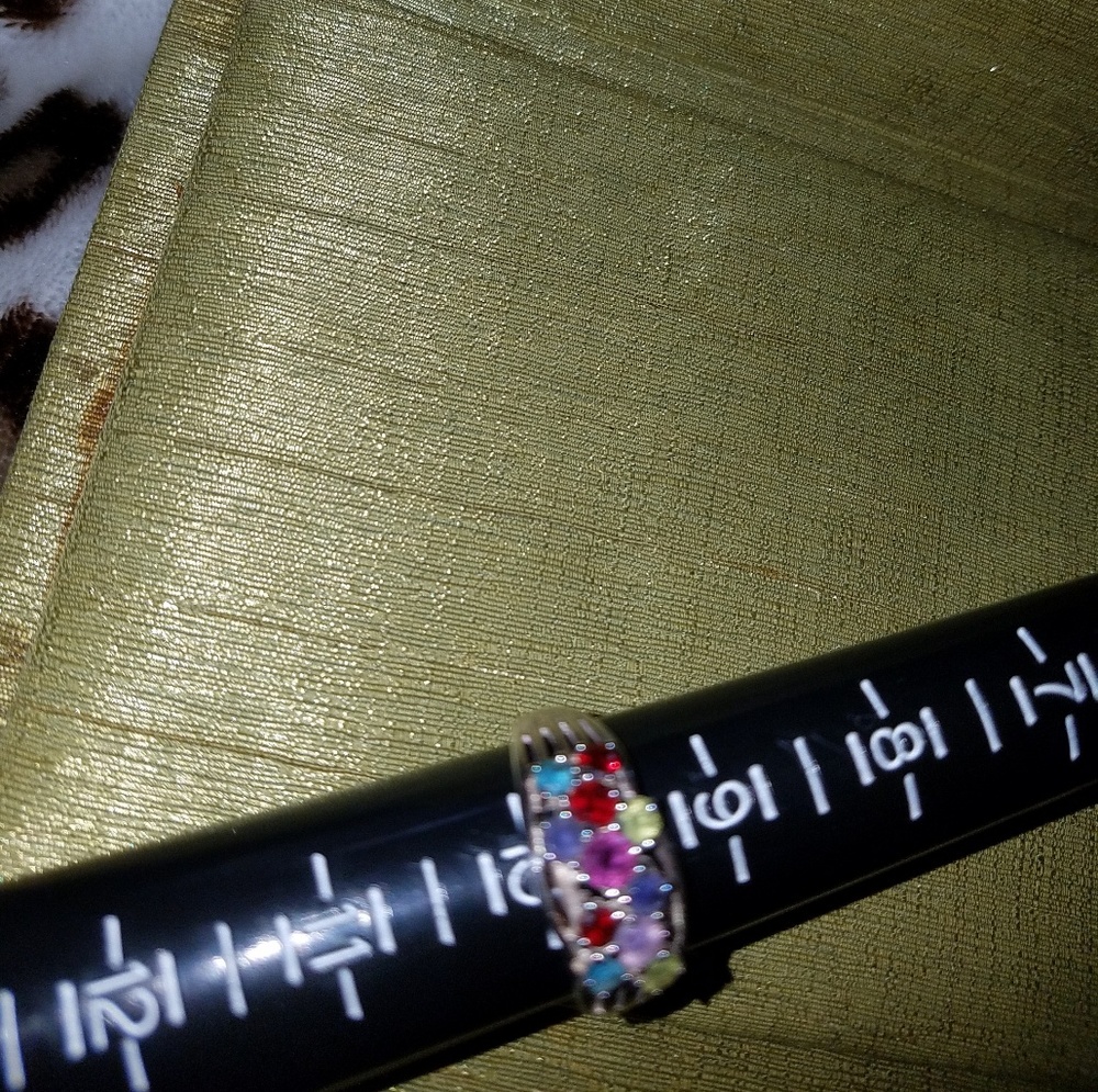 Multi gem sterling silver ring size 10